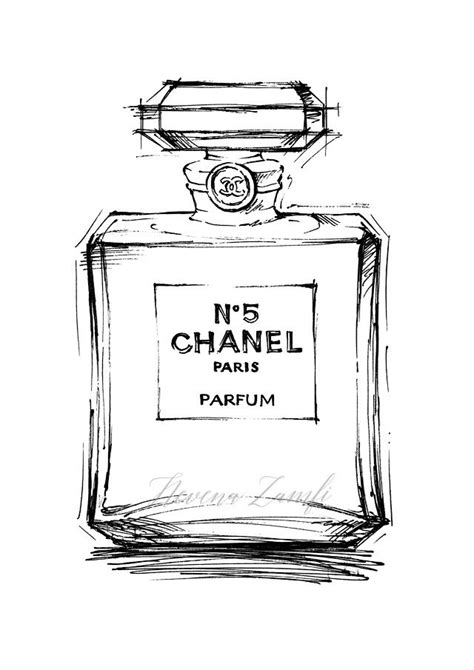 chanel perfume no 5 drawing.